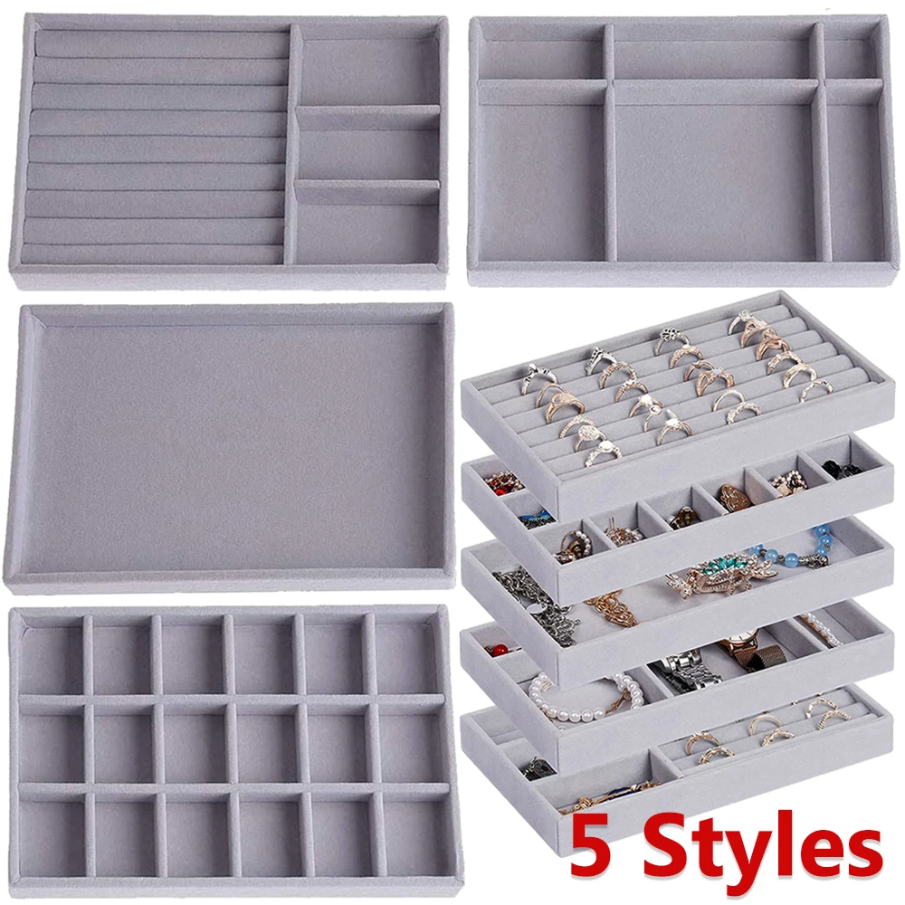 Stackable 5 Pcs Jewelry Organization Trays