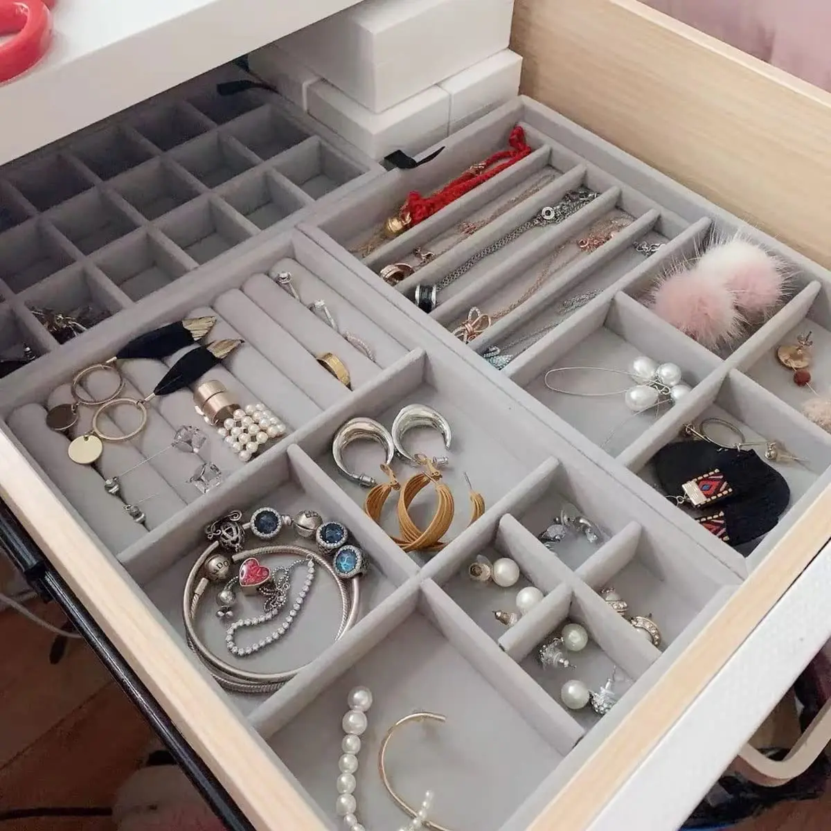 Stackable 5 Pcs Jewelry Organization Trays
