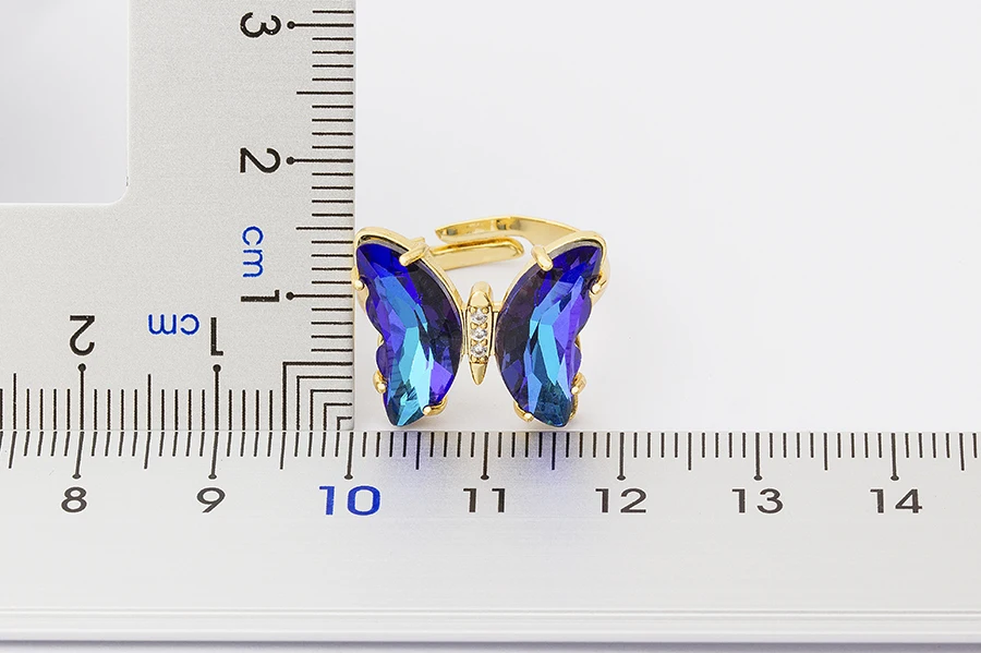 Spinning Glass Butterfly Ring