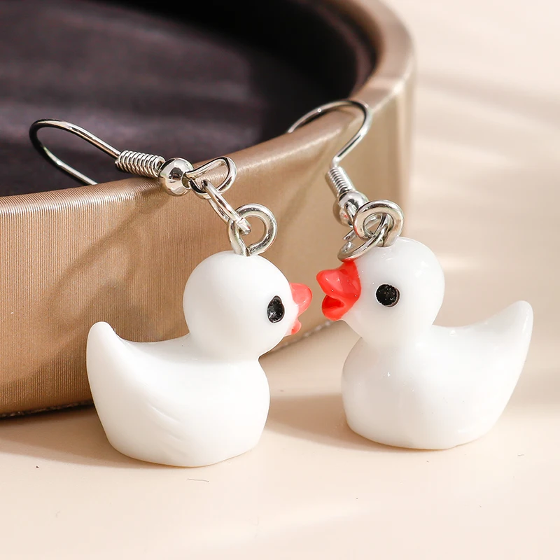 Yellow Duck Dangle Earrings