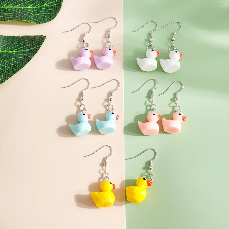 Yellow Duck Dangle Earrings