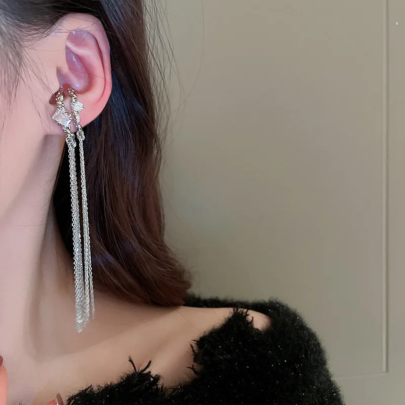 Double-layer Tassel Ear Clip