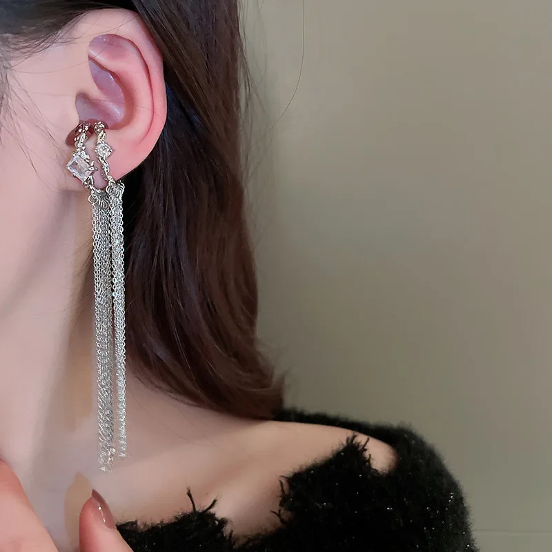 Double-layer Tassel Ear Clip