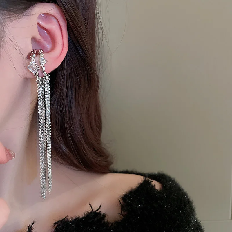 Double-layer Tassel Ear Clip
