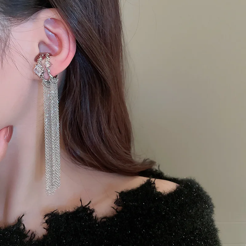 Double-layer Tassel Ear Clip