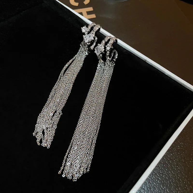 Double-layer Tassel Ear Clip