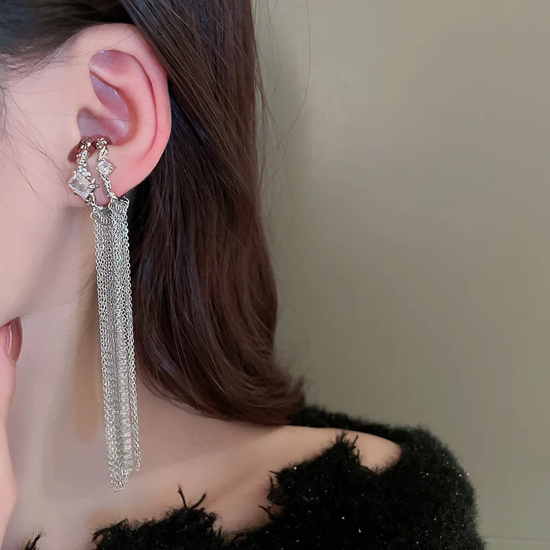 Double-layer Tassel Ear Clip