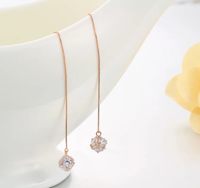 Crystal Ball Ear Threaders
