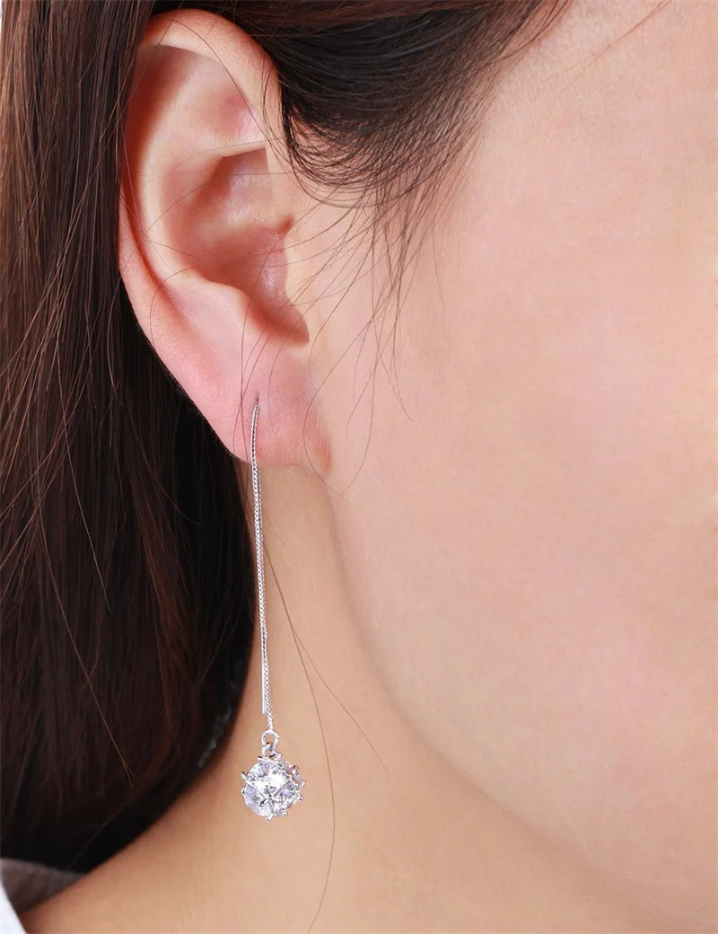 Crystal Ball Ear Threaders