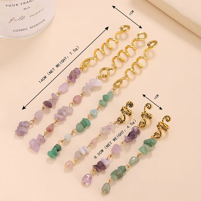 Spiral Crystal Charms For Hair Braids