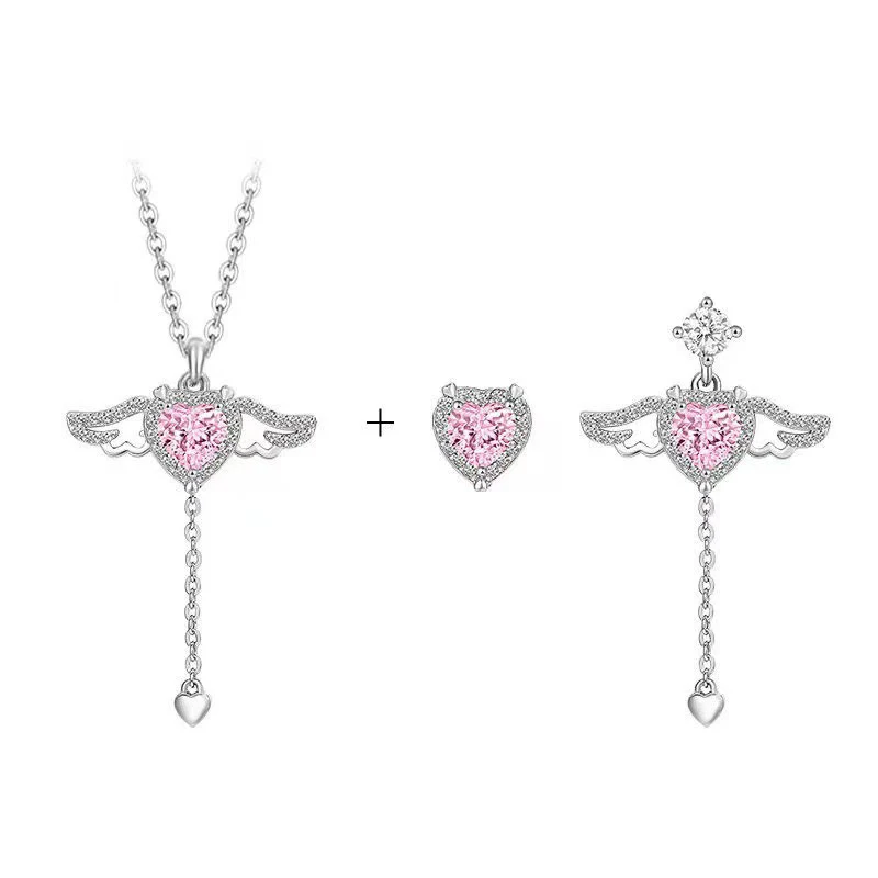 Flying Angel Necklace + Earring Set