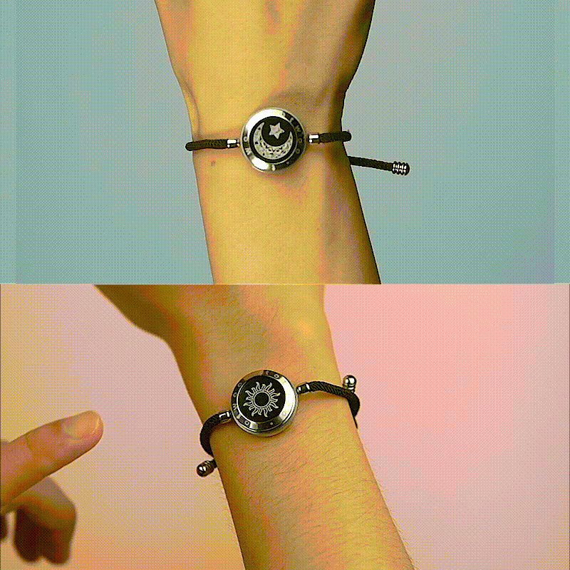 Sun&moon Long Distance Smart Vibration Bracelets with Milan Rope（30% OFF）