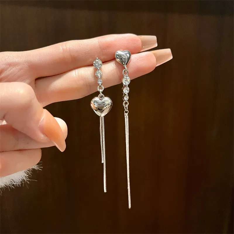 Asymmetrical Heart Clip On Earrings