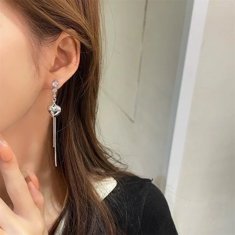 Asymmetrical Heart Clip On Earrings