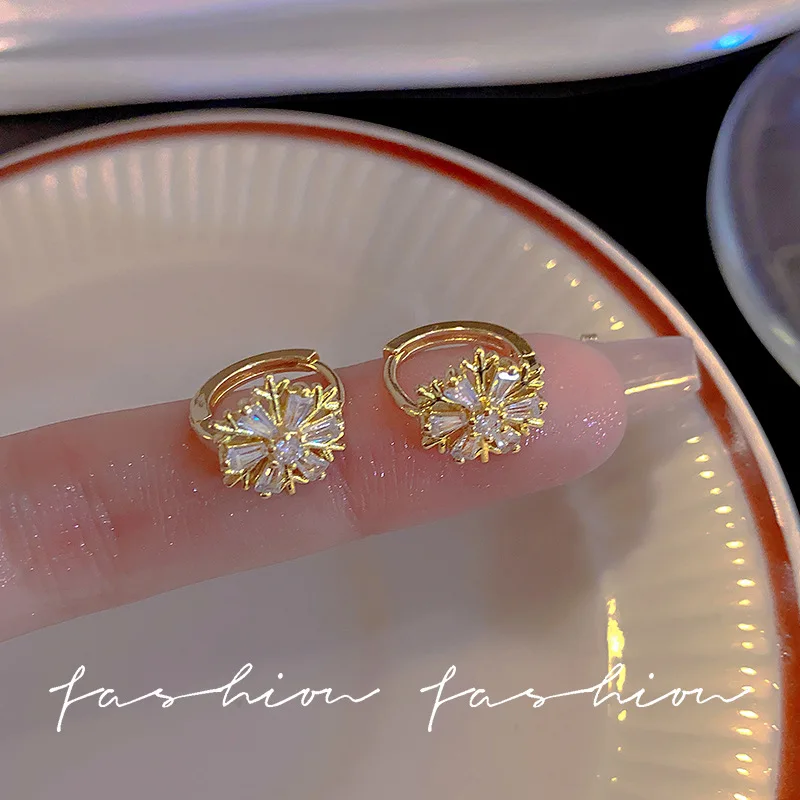 Sparkling Snowflake Stud Earrings