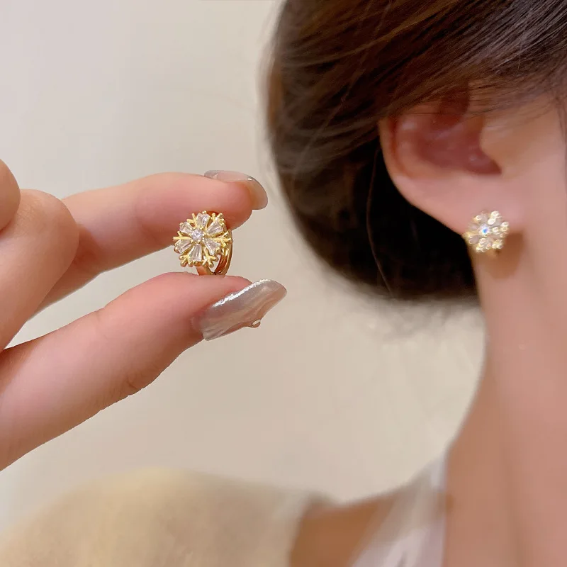 Sparkling Snowflake Stud Earrings