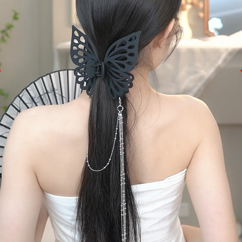 Butterfly Clip With Tassel Chain