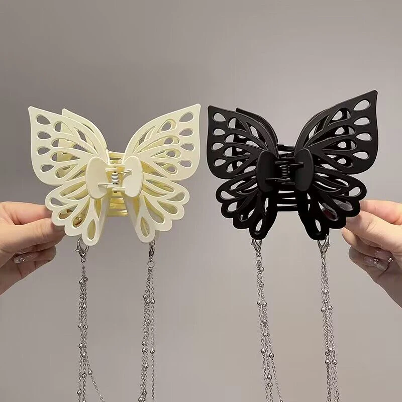 Butterfly Clip With Tassel Chain