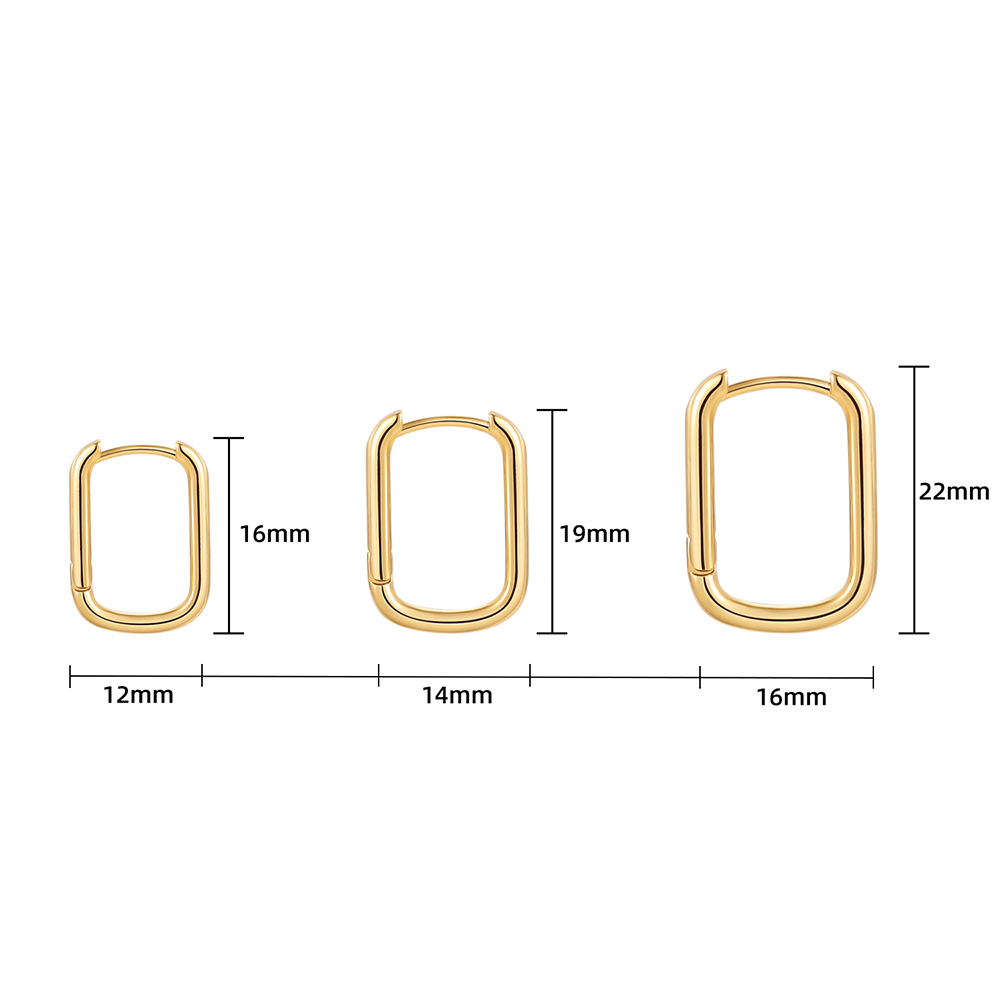 Chunky 14k Gold Filled Rectangular Hoops