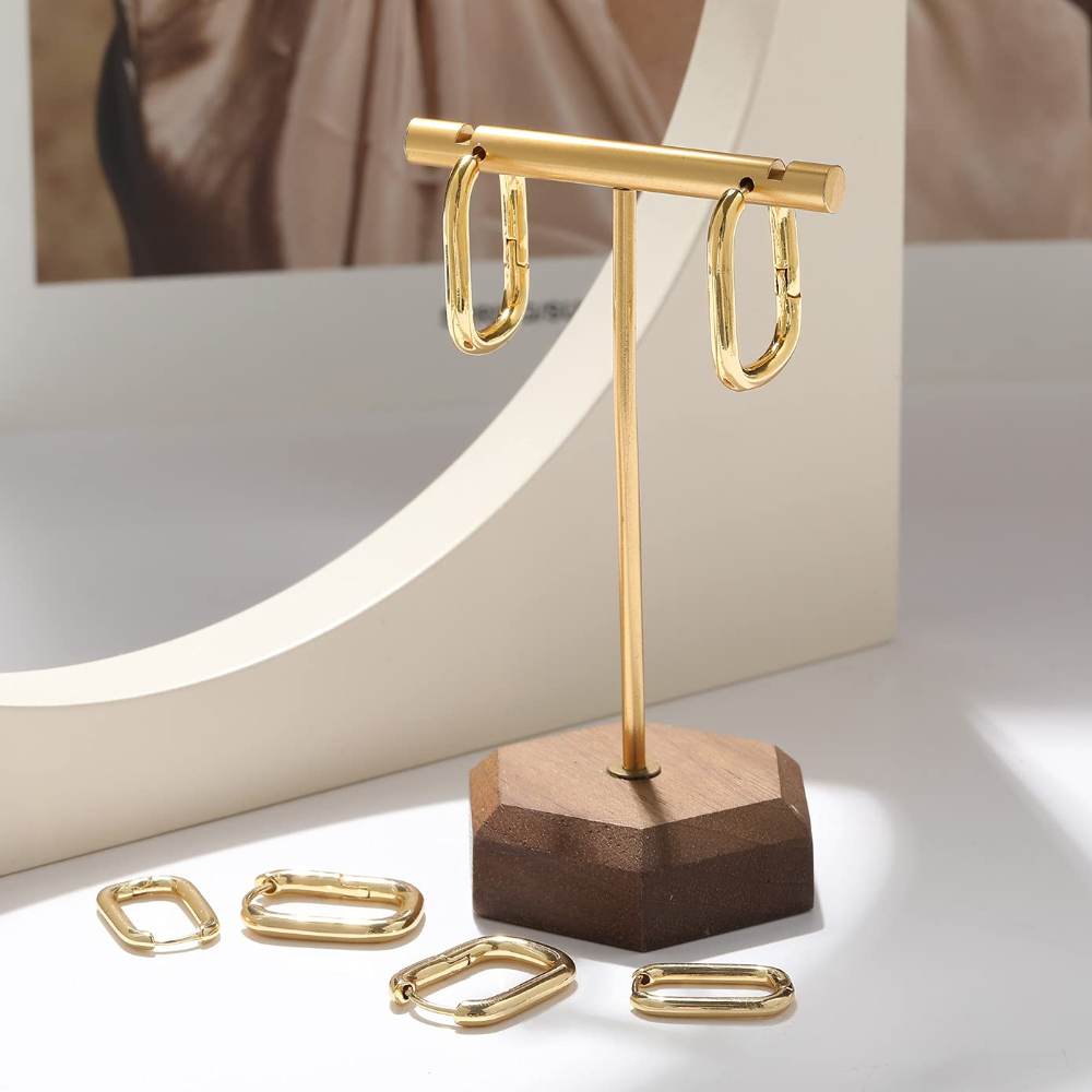 Chunky 14k Gold Filled Rectangular Hoops