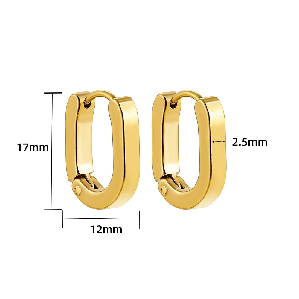 Chunky 14k Gold Filled Rectangular Hoops