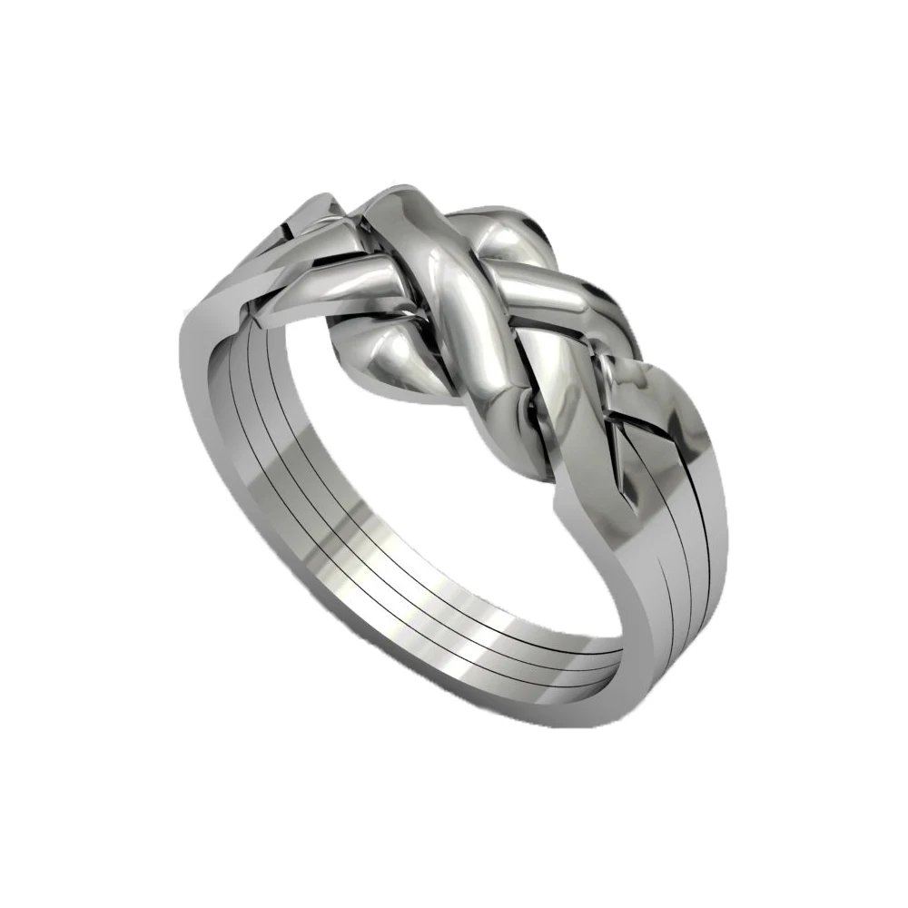 4 Band 925 Real Sterling Silver Turkish Puzzle Ring