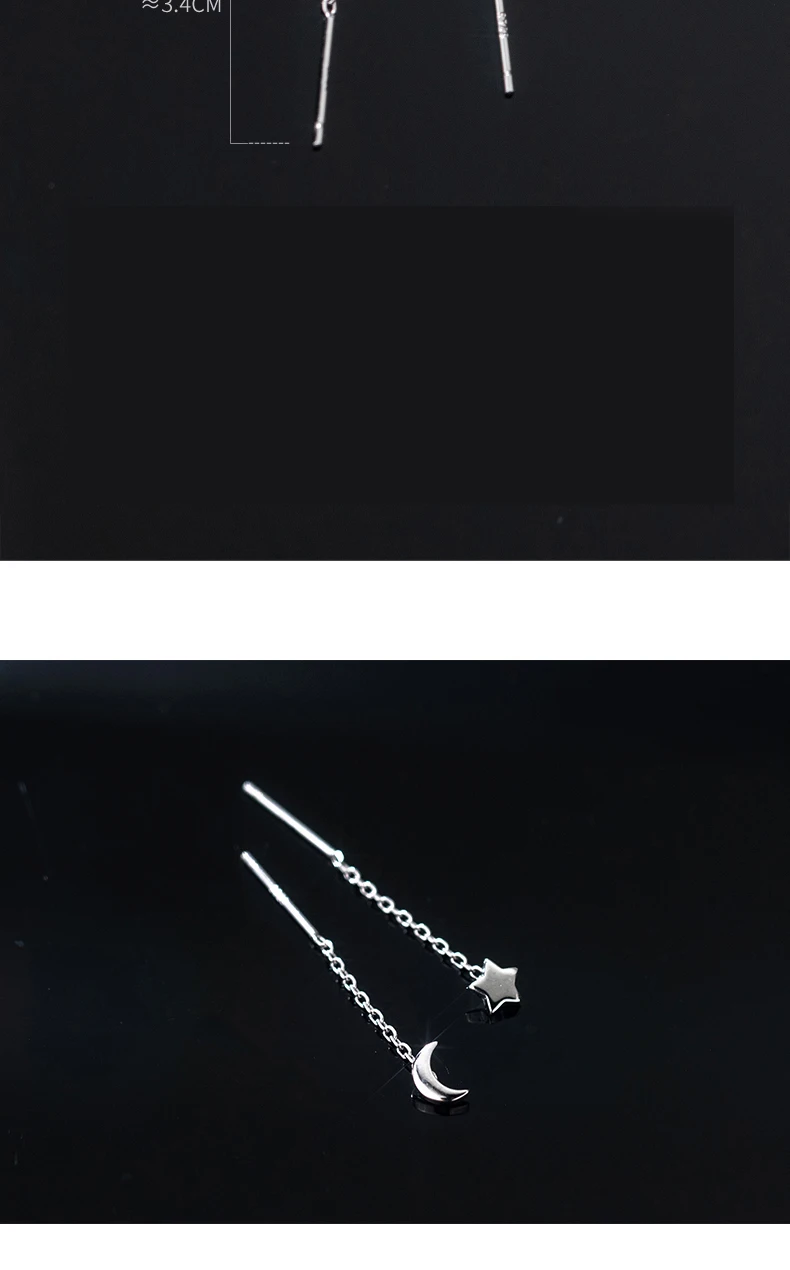 Moon Star Threader Earrings