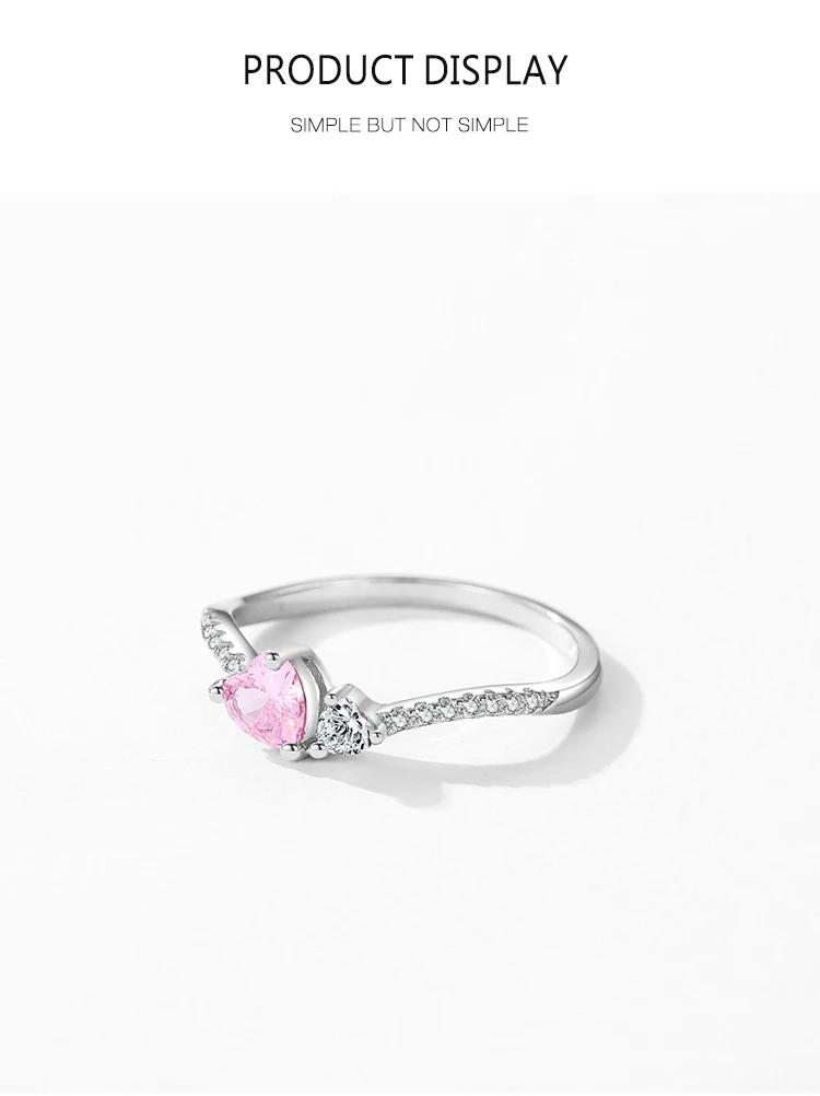 Pink &lsquo;SOULMATE&rsquo; Sterling Silver Ring