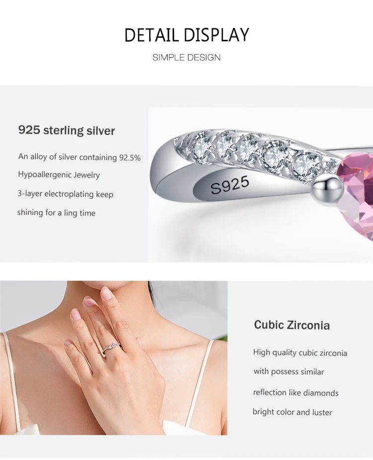 Pink &lsquo;SOULMATE&rsquo; Sterling Silver Ring