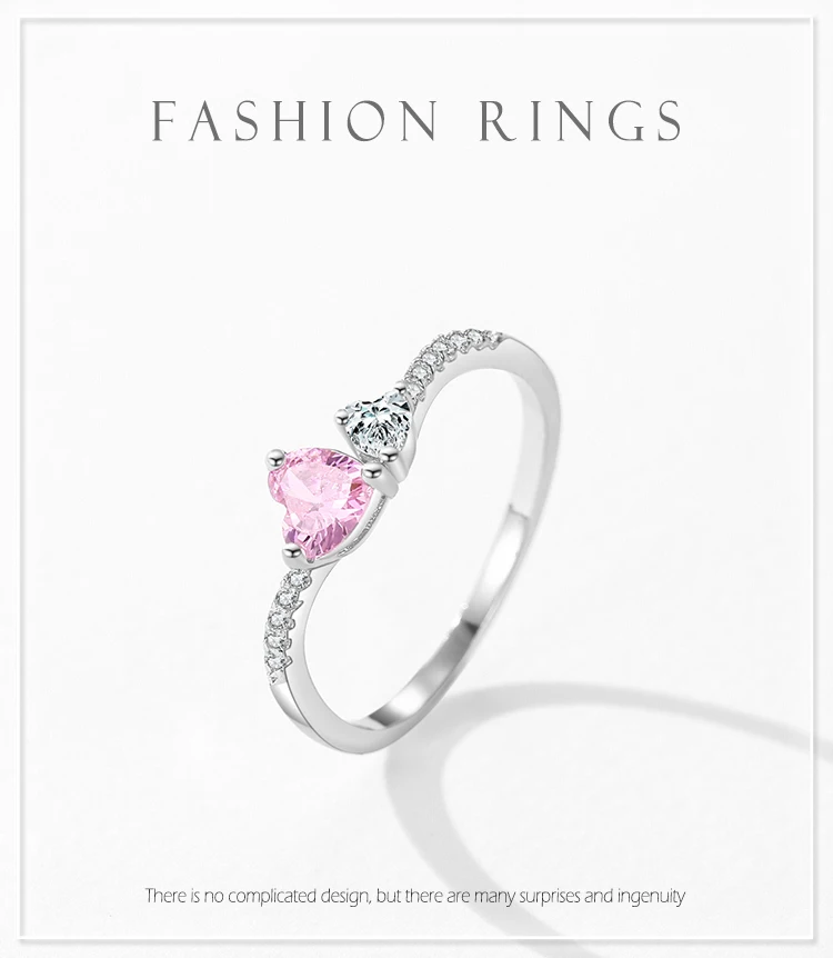 Pink &lsquo;SOULMATE&rsquo; Sterling Silver Ring