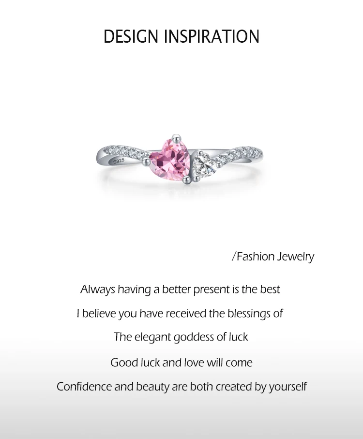 Pink &lsquo;SOULMATE&rsquo; Sterling Silver Ring