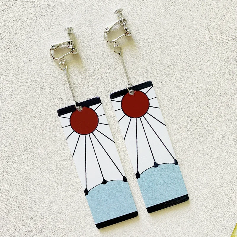 Anime Acrylic Tanjiro Hanafuda Earrings