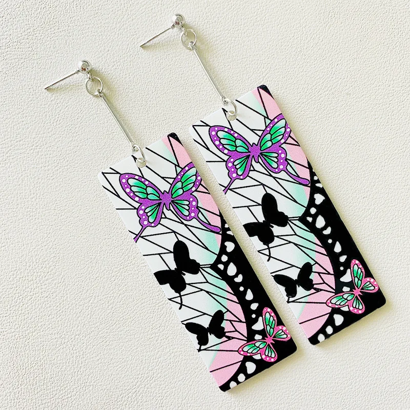 Anime Acrylic Tanjiro Hanafuda Earrings