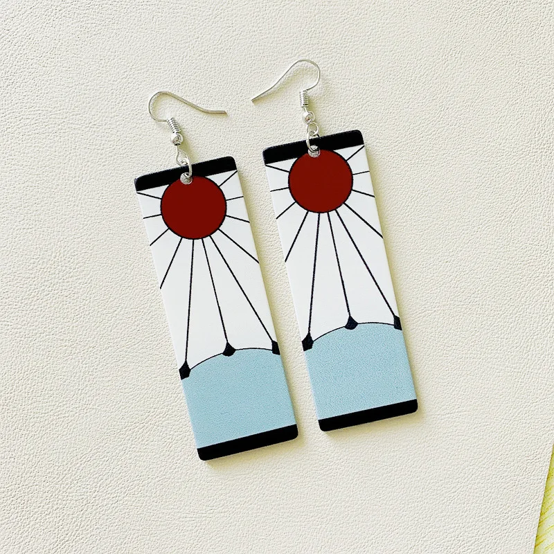 Anime Acrylic Tanjiro Hanafuda Earrings