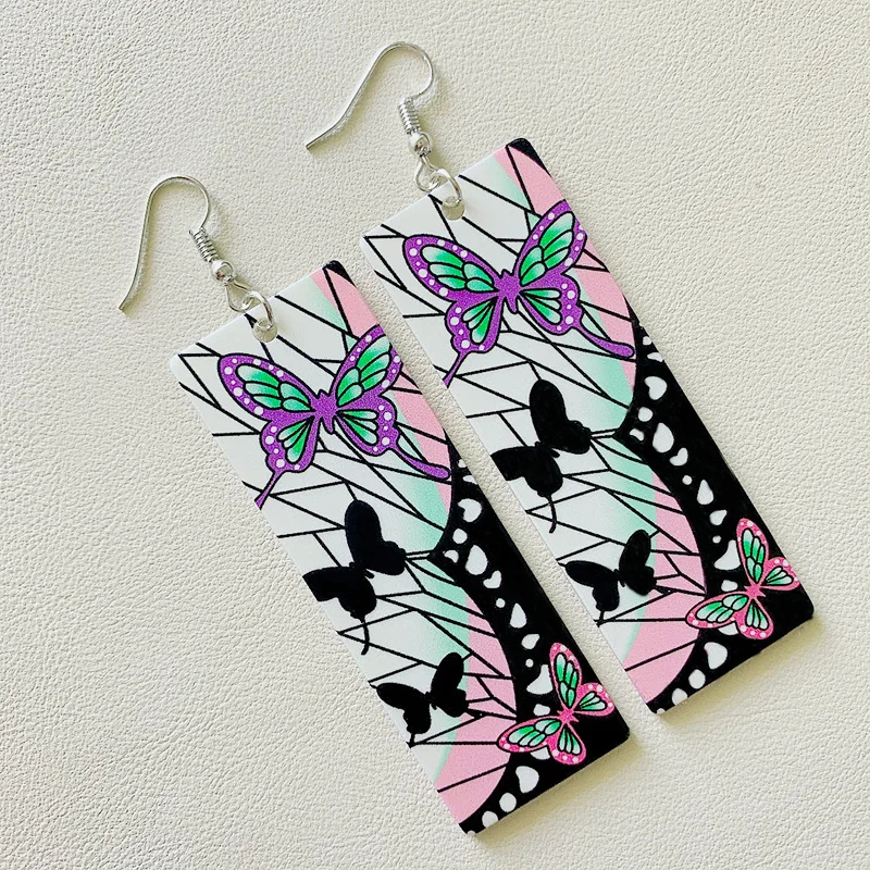 Anime Acrylic Tanjiro Hanafuda Earrings
