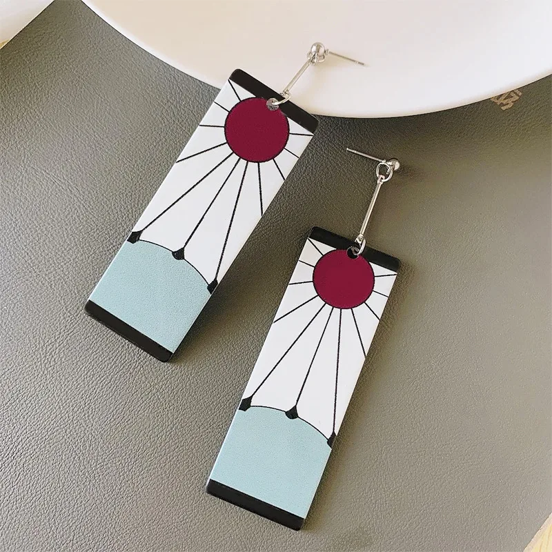 Anime Acrylic Tanjiro Hanafuda Earrings