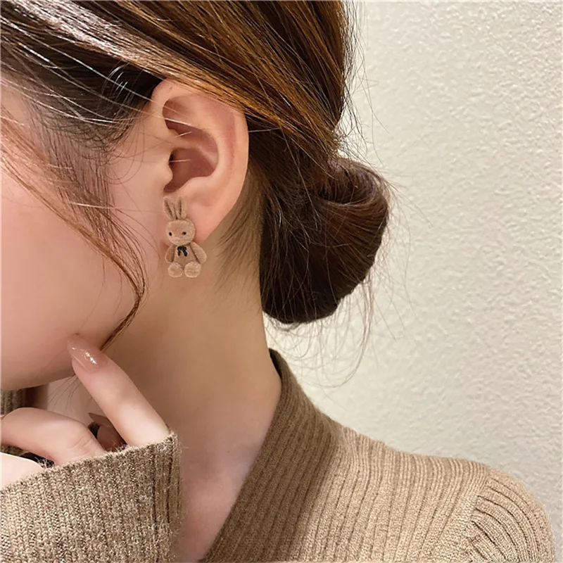 Sweet Bear And Rabbit Earrings/Clips