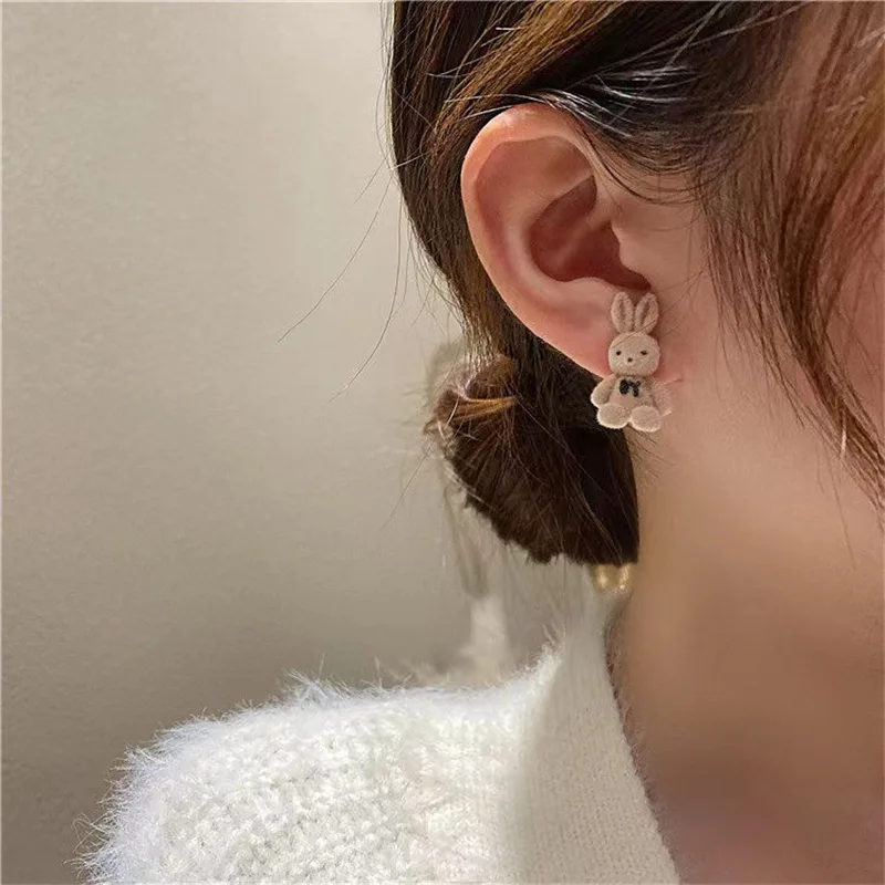 Sweet Bear And Rabbit Earrings/Clips