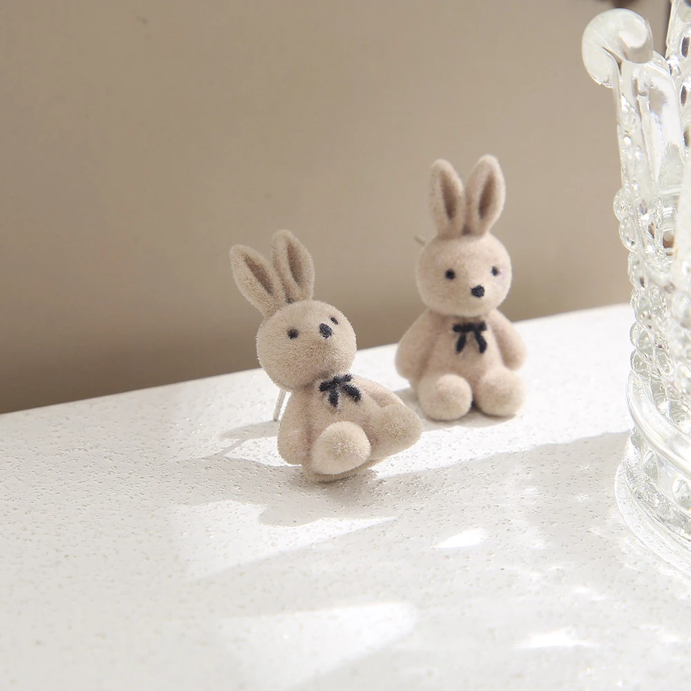 Sweet Bear And Rabbit Earrings/Clips