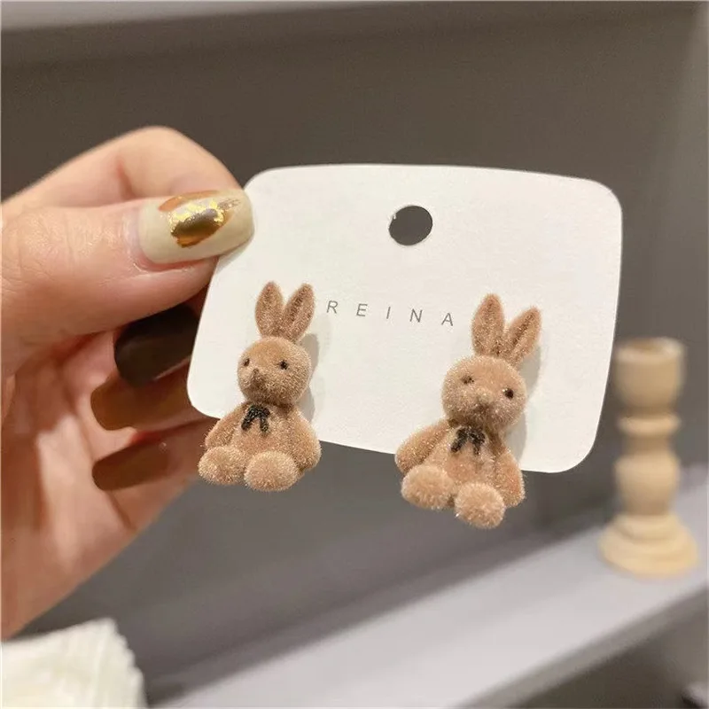 Sweet Bear And Rabbit Earrings/Clips
