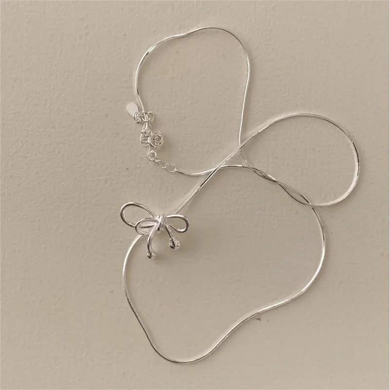 JUSUMMER - Bow Pendant Sterling Silver Choker