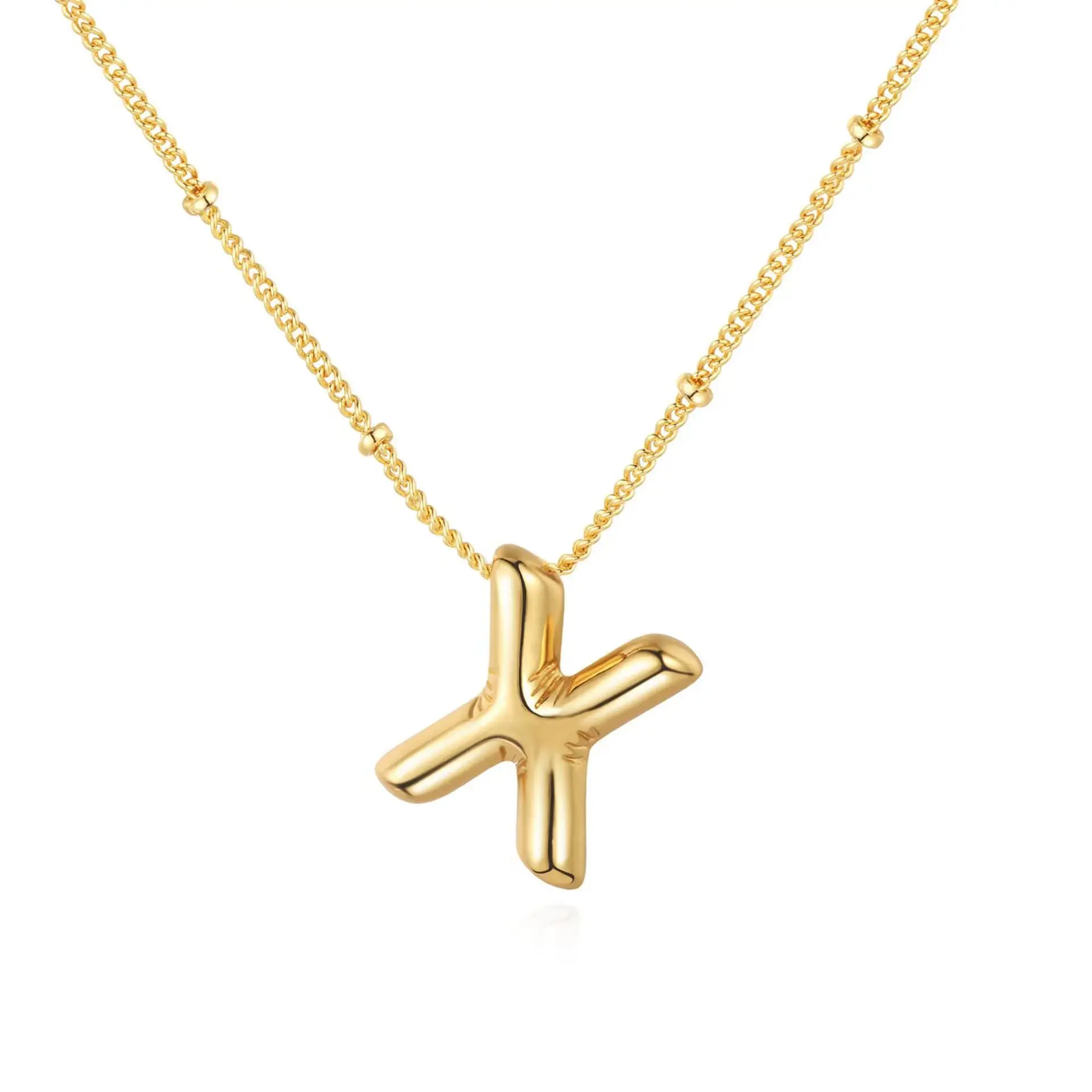 Dainty Balloon Bubble Letter Necklace