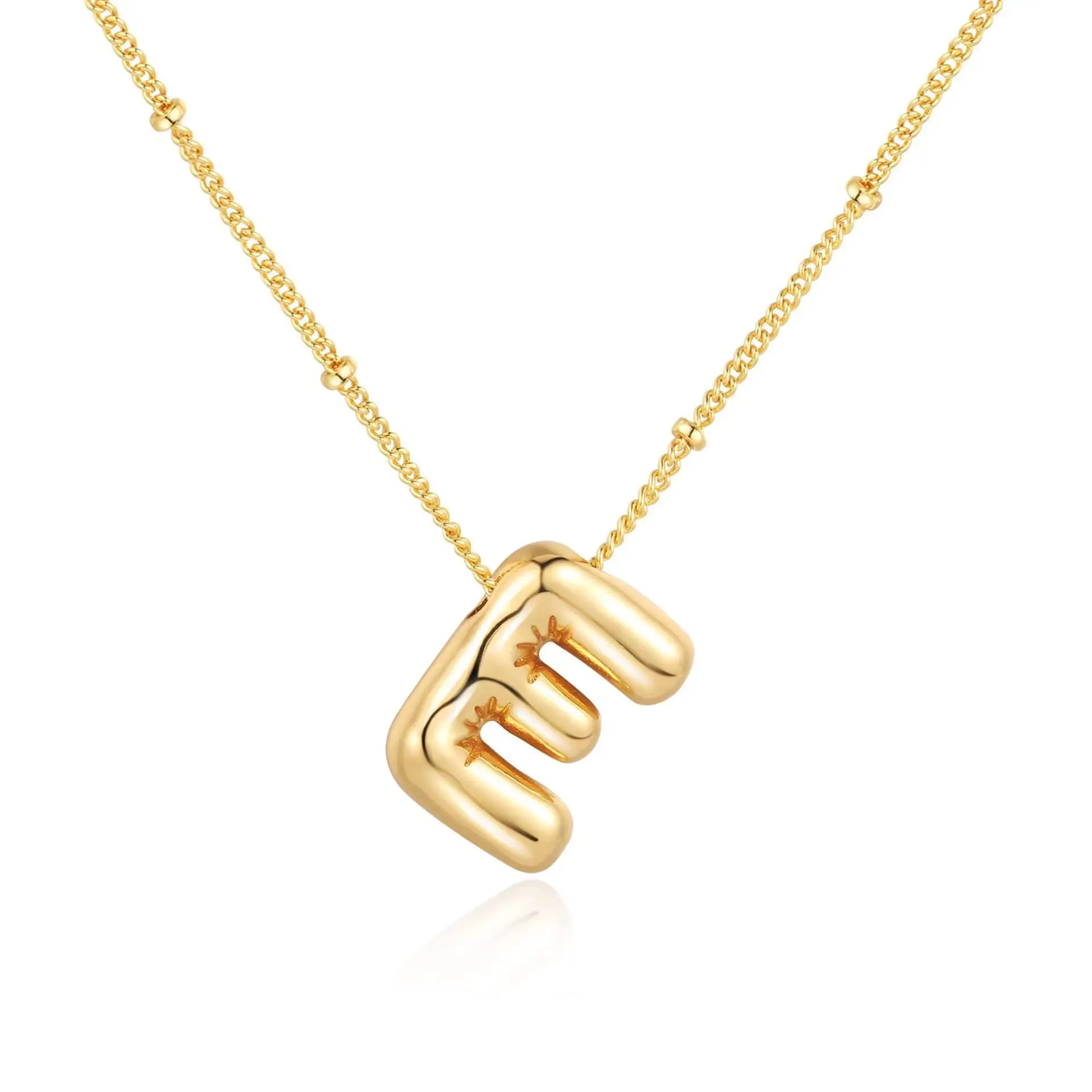 Dainty Balloon Bubble Letter Necklace