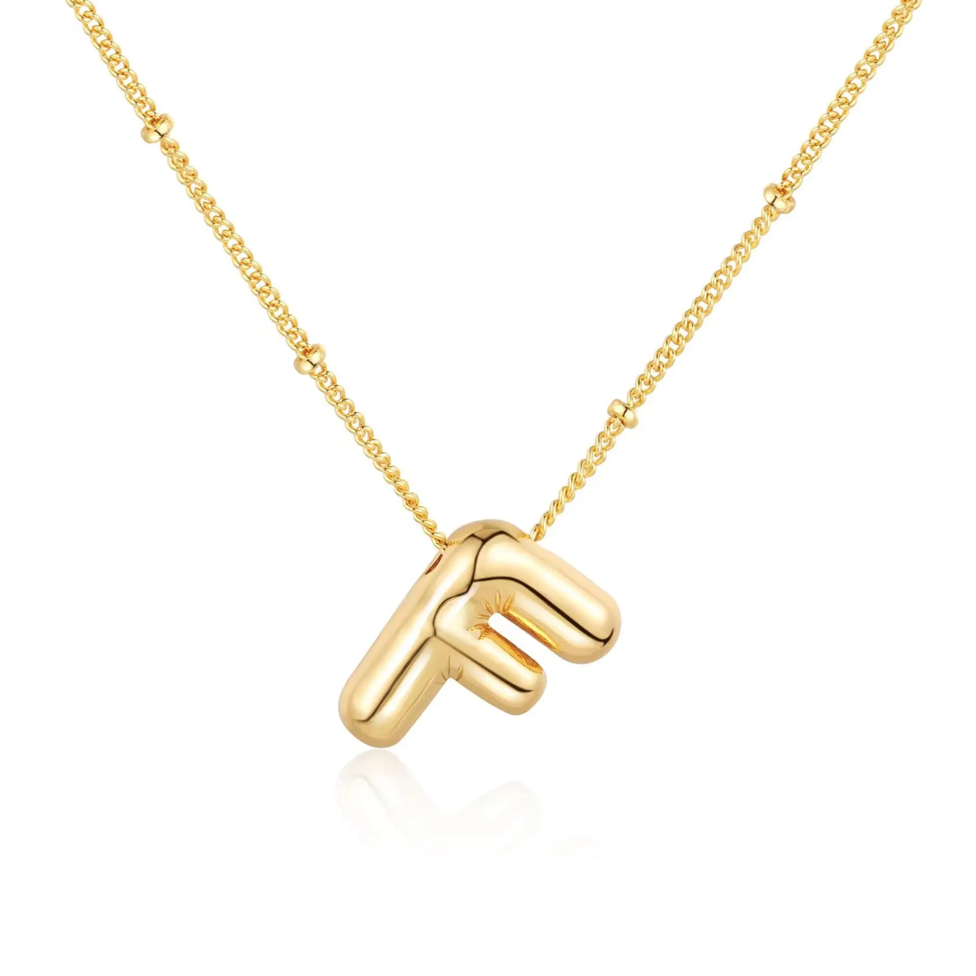 Dainty Balloon Bubble Letter Necklace