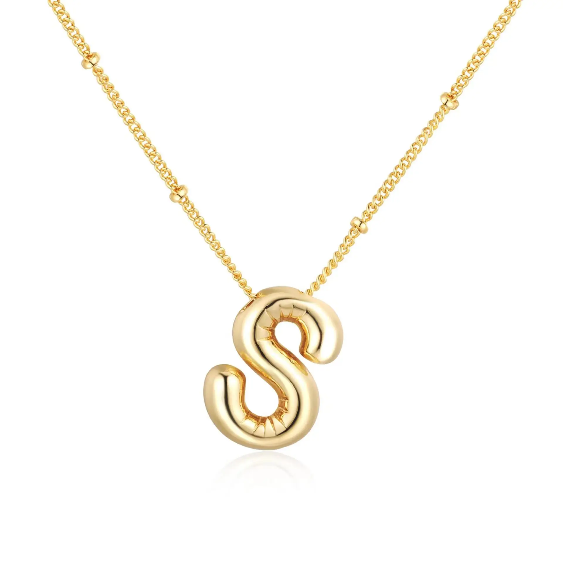 Dainty Balloon Bubble Letter Necklace