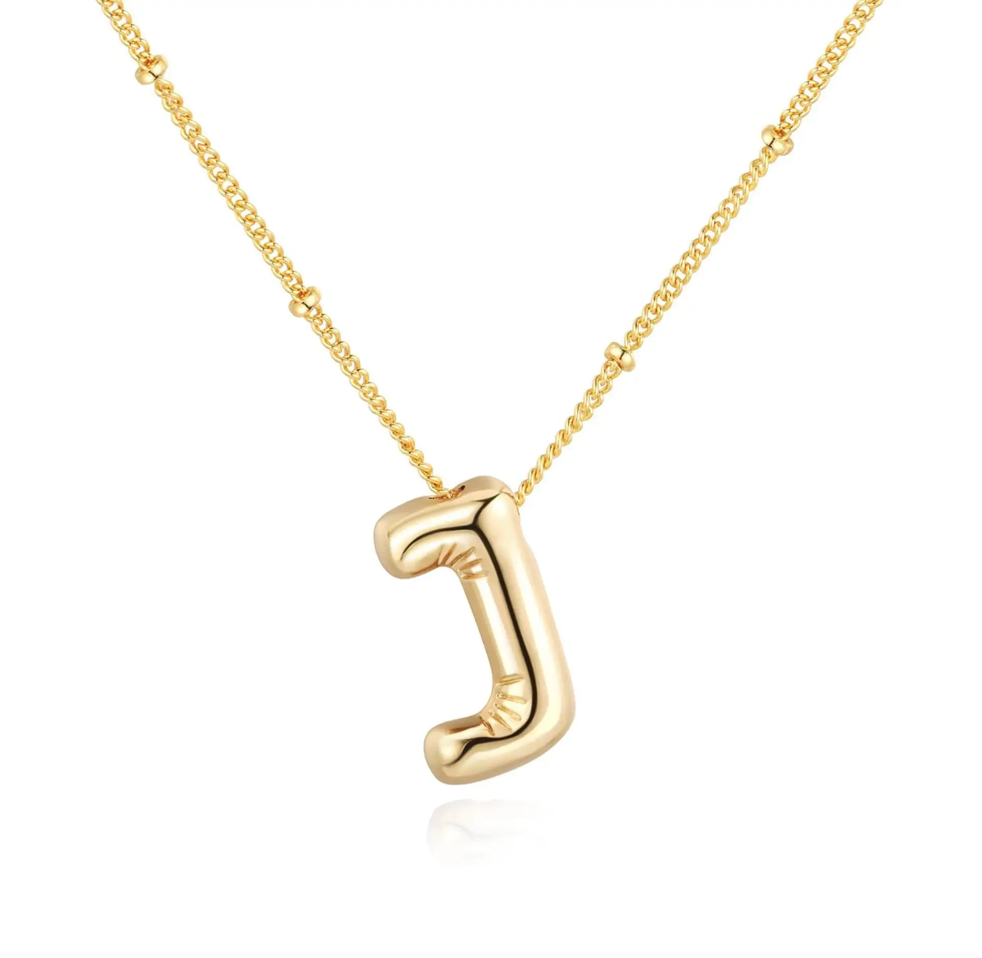 Dainty Balloon Bubble Letter Necklace