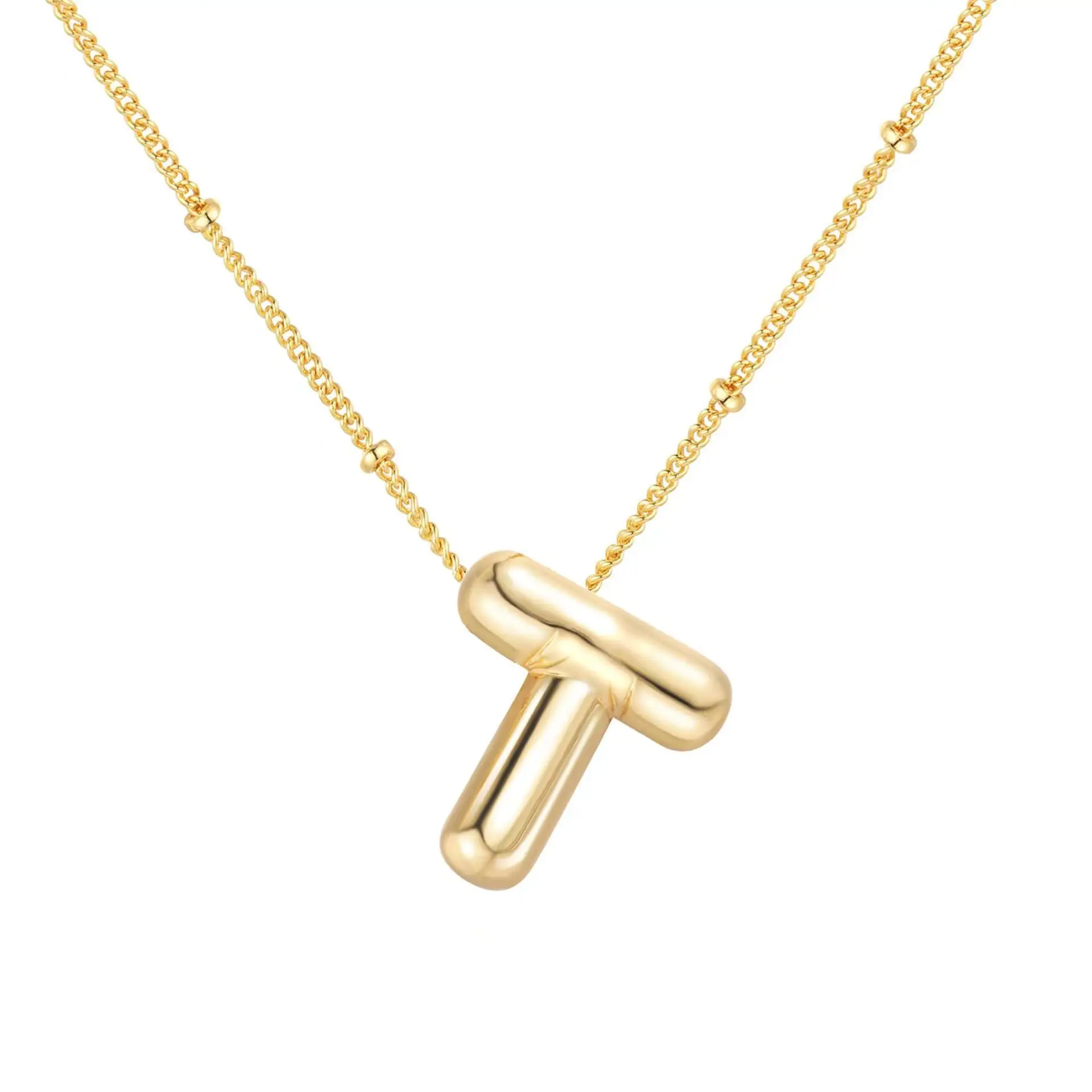 Dainty Balloon Bubble Letter Necklace