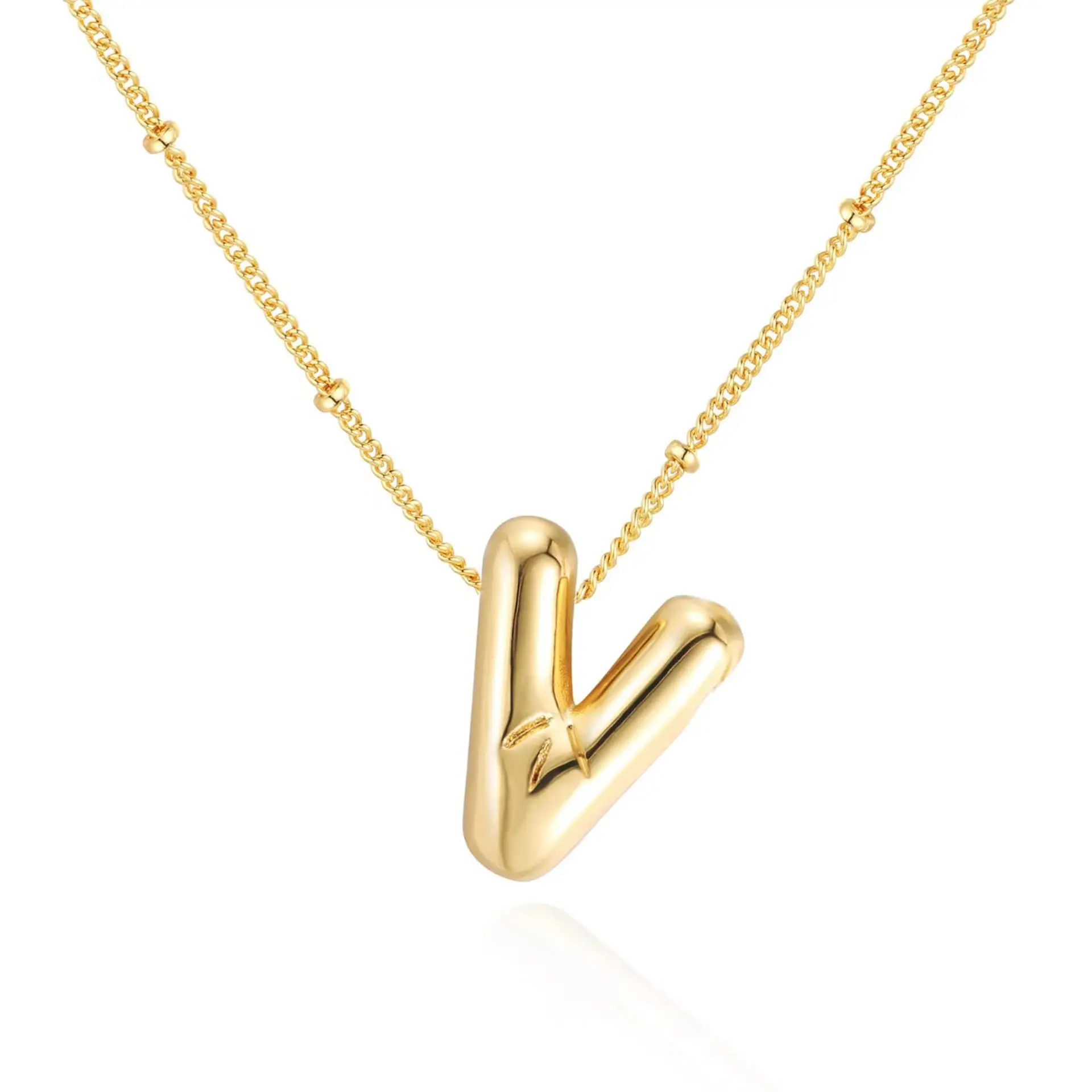 Dainty Balloon Bubble Letter Necklace