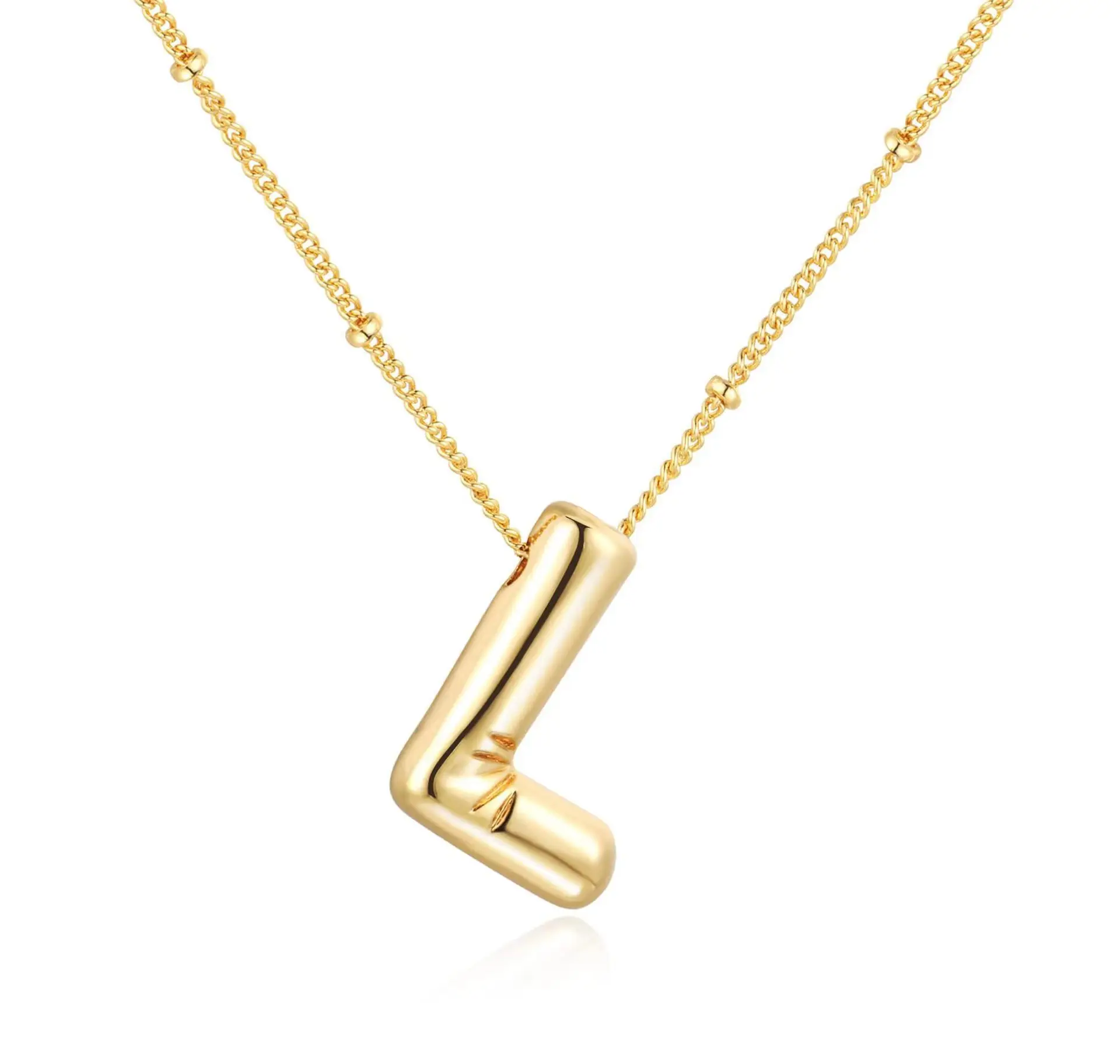 Dainty Balloon Bubble Letter Necklace
