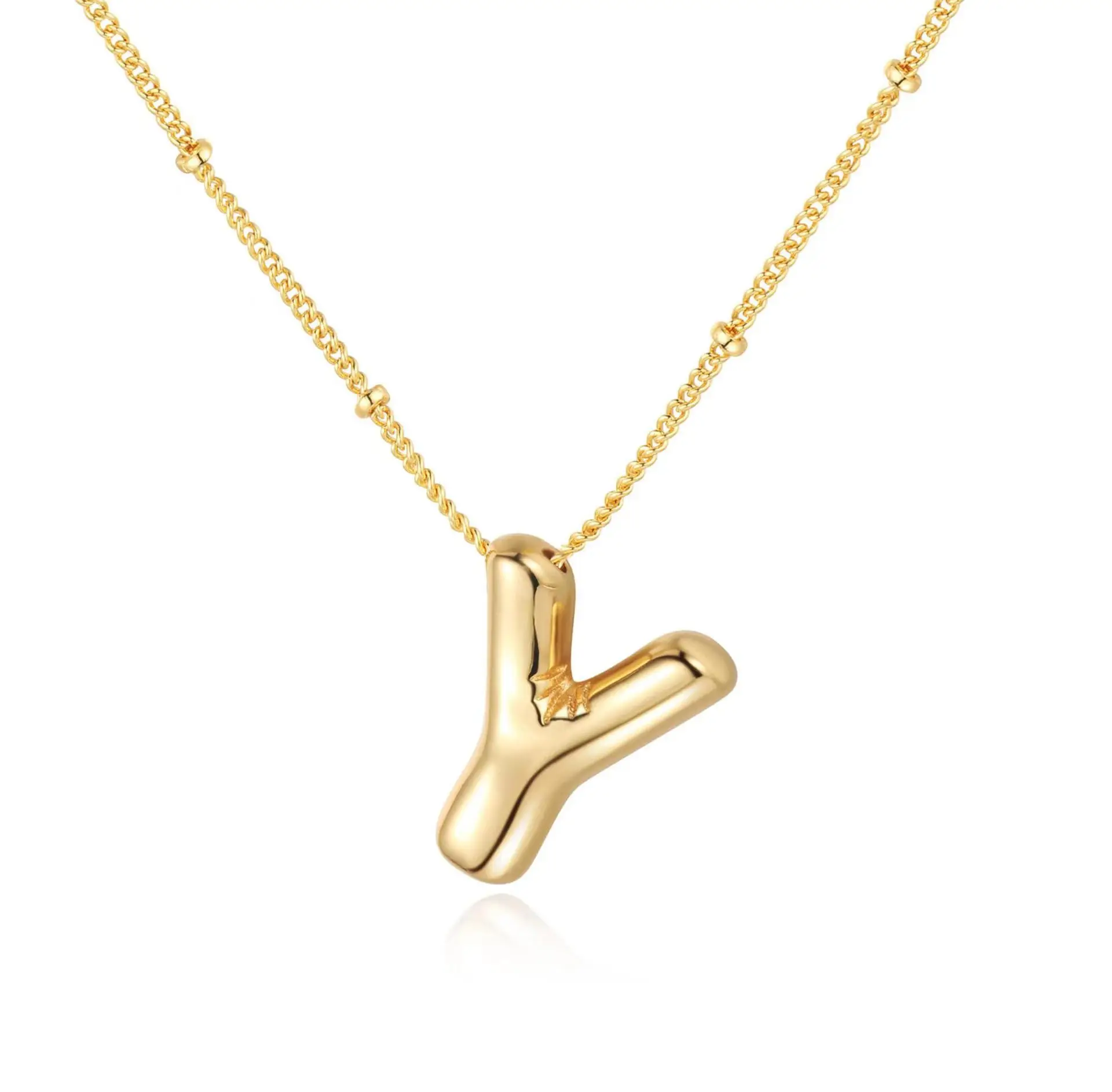 Dainty Balloon Bubble Letter Necklace